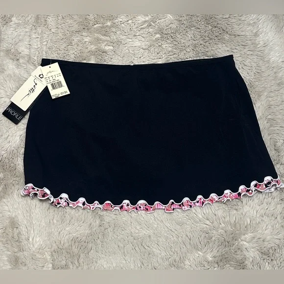 NWT Profile by Gottex Black Skirt with Ruffled Hem - Picture 3 of 6